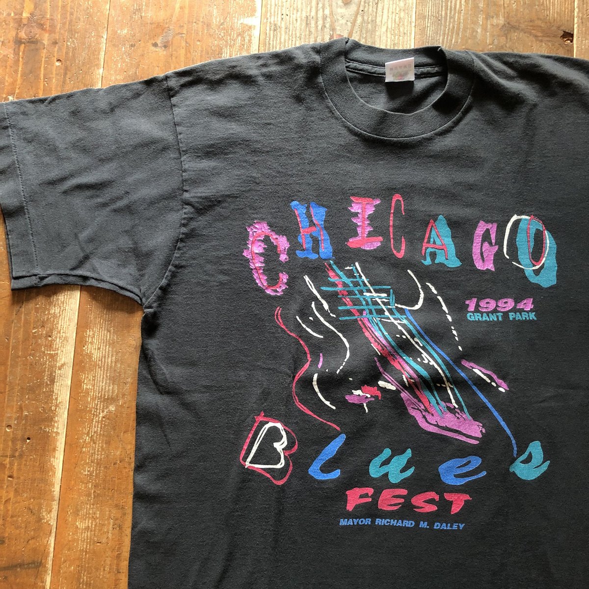 USA古着 シカゴブルースフェスティバルTシャツ⭐︎グッドフェード L バンドT USA古着 シカゴブルースフェスティバルTシャツ⭐︎グッド