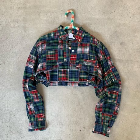 【リメイク】ボレロ風チェックシャツ
