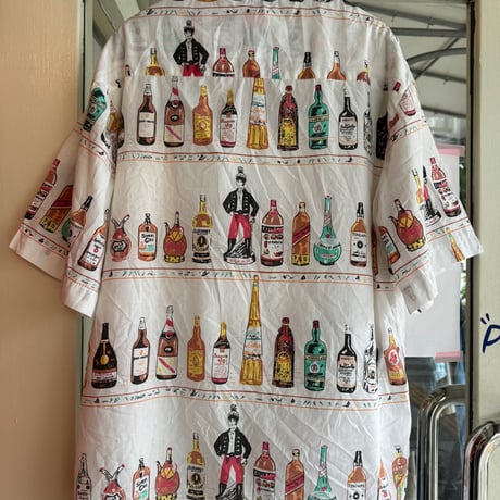 70's〜お酒総柄シャツ