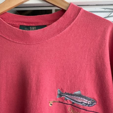 90's USA製 ORVIS 胸刺繍Tシャツ L