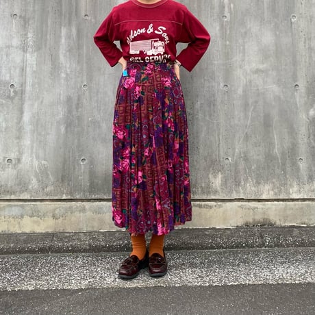 花柄レーヨンスカート