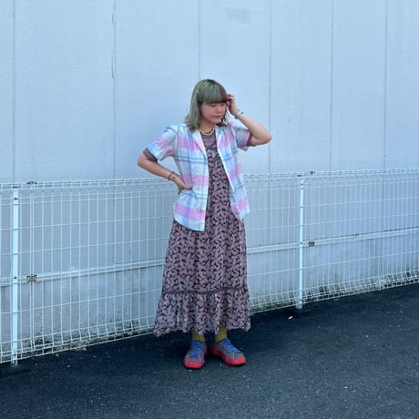 チェックオープンカラーシャツ