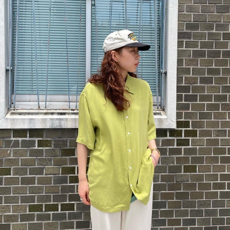 ウェーブ柄シルクシャツ