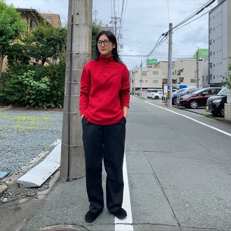POLOハーフジップコットンニット