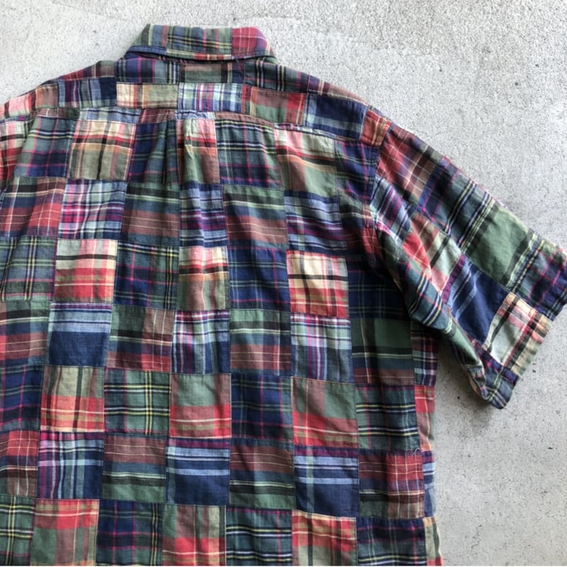 USA製半袖マドラスチェックパッチワークシャツ | CUSTOM FEVER USA製半袖マドラスチェックパッチワークシャツ | CUSTOM FEVER