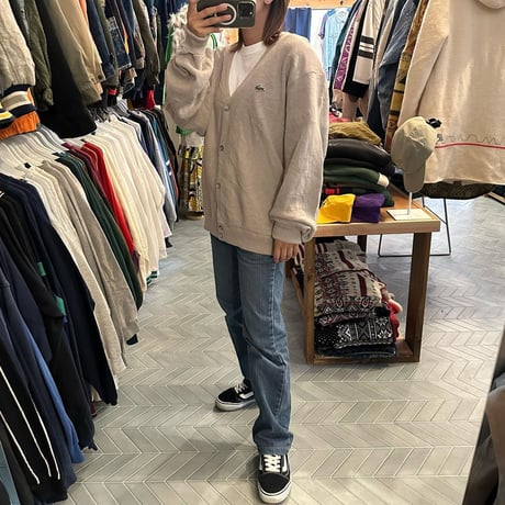 90s LACOSTE アクリルカーディガン