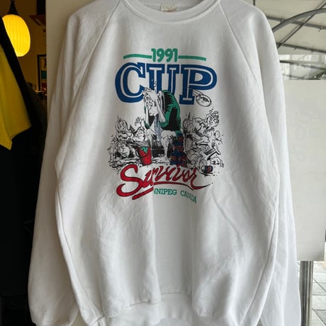90's カナダ製 プリントスウェット XL