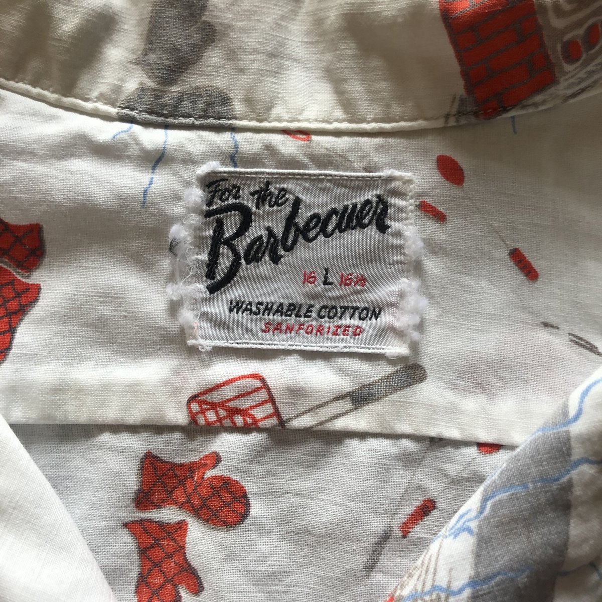 スペシャル 超美品 50s BBQシャツ バーベキューシャツ 50s バーベキュー柄シャツ / BBQ柄 : 福生古着屋 SPACE OF TIME