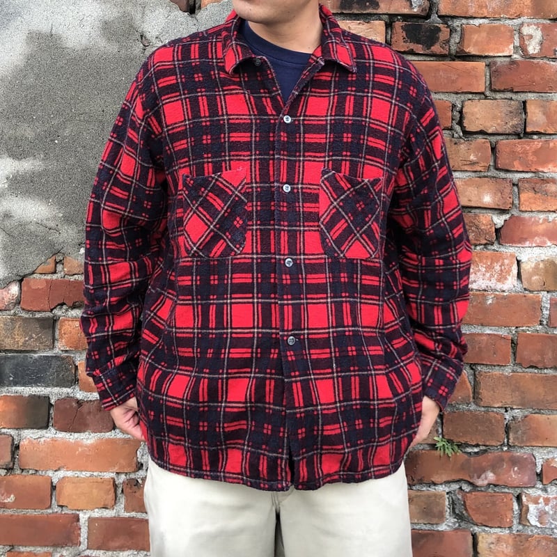 【60'S】シアーズ　キングロード プリントフランネルシャツ 60s Sears plaid print flannel shirt | sui & shara