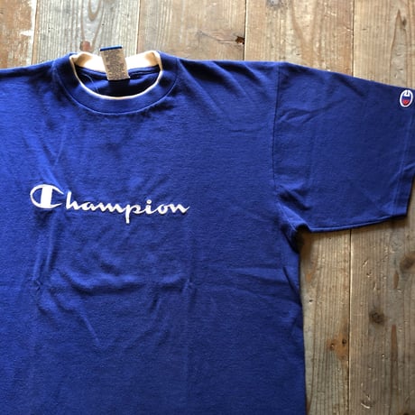 90年代〜CHAMPION でかロゴ刺繍Tシャツ L
