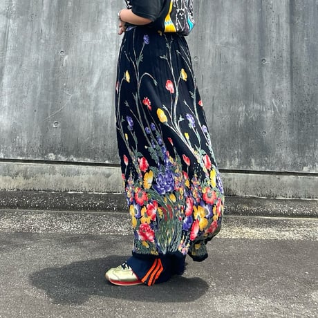 花柄プリーツスカート