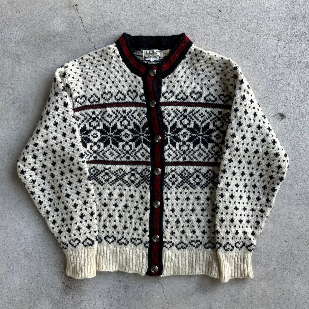 L.L.Bean ノルディック柄ニットカーディガン | CUSTOM FEVER