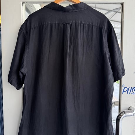 Ralph Lauren リネンシルク オープンカラーシャツ XL ブラック