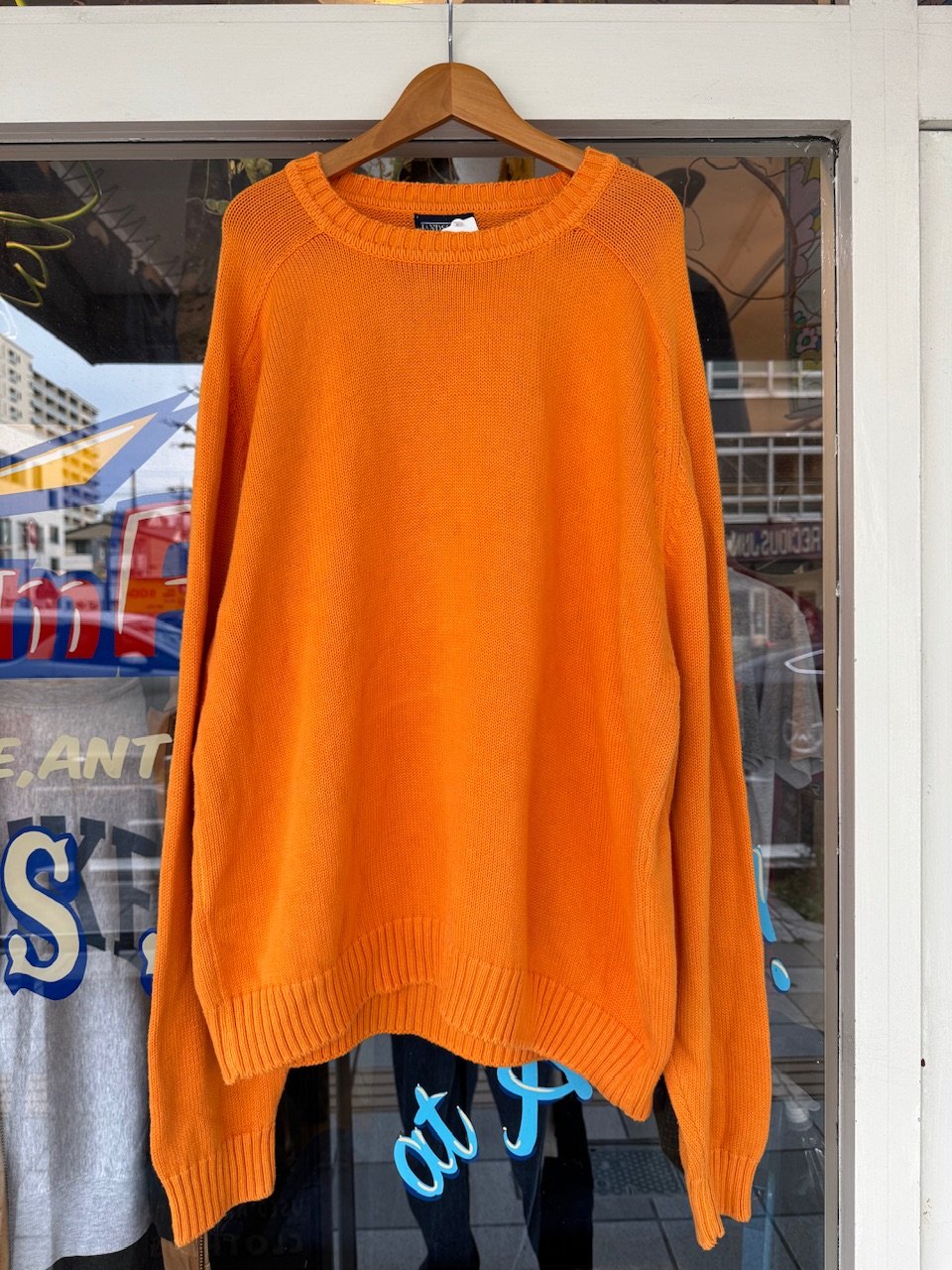 LANDS END ドリフターセーター　コットンニット　オレンジ　美品 USA製 LANDS' END コットンニットセーター XL | CUSTOM FEVER