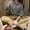 TOMMY HILFIGERヘンリーネックボーダーTシャツ