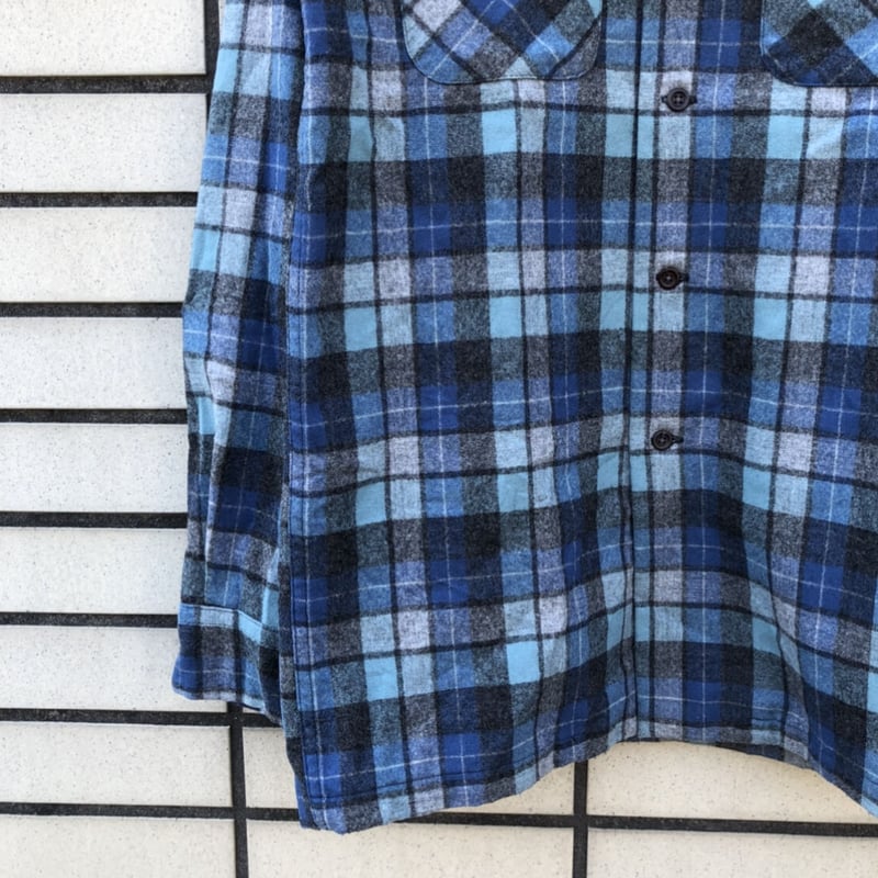 Vintage USA製Pendleton ボードシャツ 青系 60s PENDLETON ウール