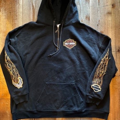 USA製HARLEY DAVIDSON ハーフジップフーディ 2X