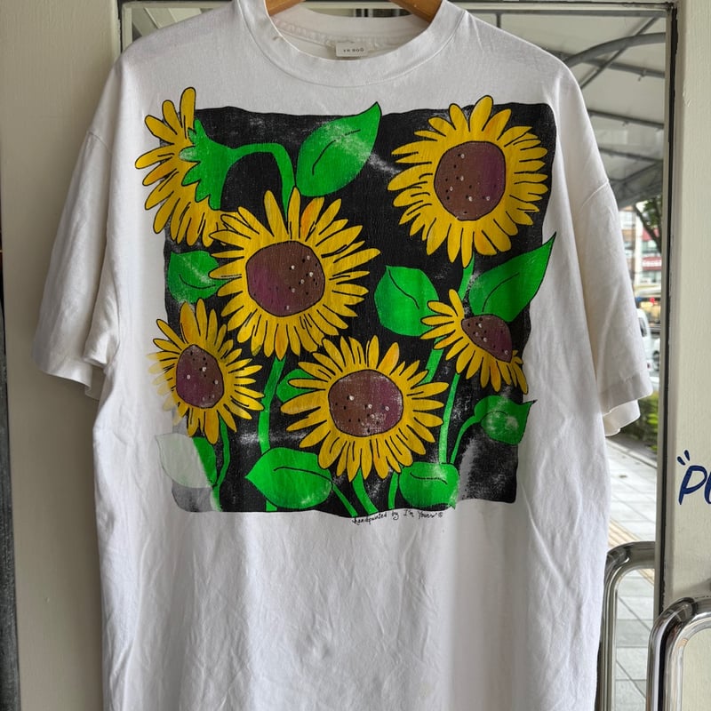 （USED）USA製 ひまわり Tシャツ シングルステッチ 90s【158】 unknown 90s usa製 プリントTシャツ ひまわり シングルステッチ