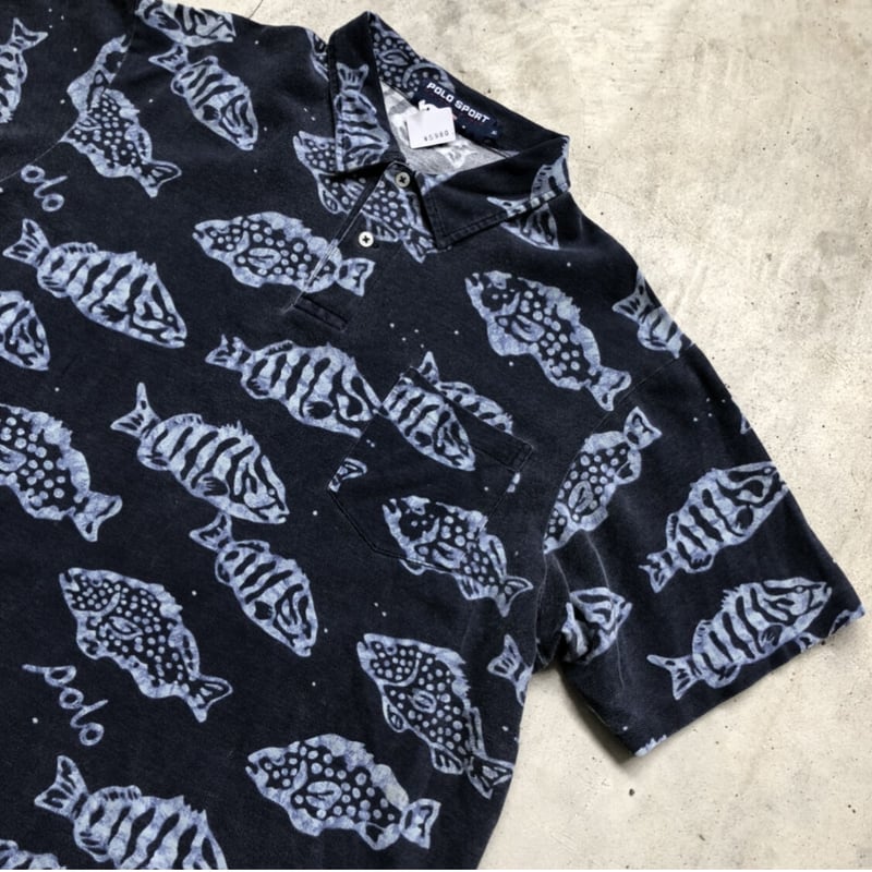 90s 00s ラルフローレン POLO SPORT 魚柄 ポロシャツ L POLO SPORT 半袖魚柄ポロシャツ | CUSTOM FEVER
