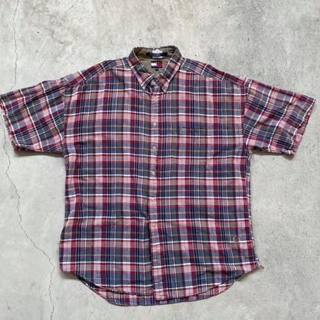 TOMMY半袖チェックシャツ