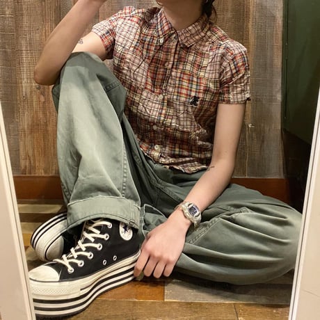 STUSSYパッチワーク半袖シャツ