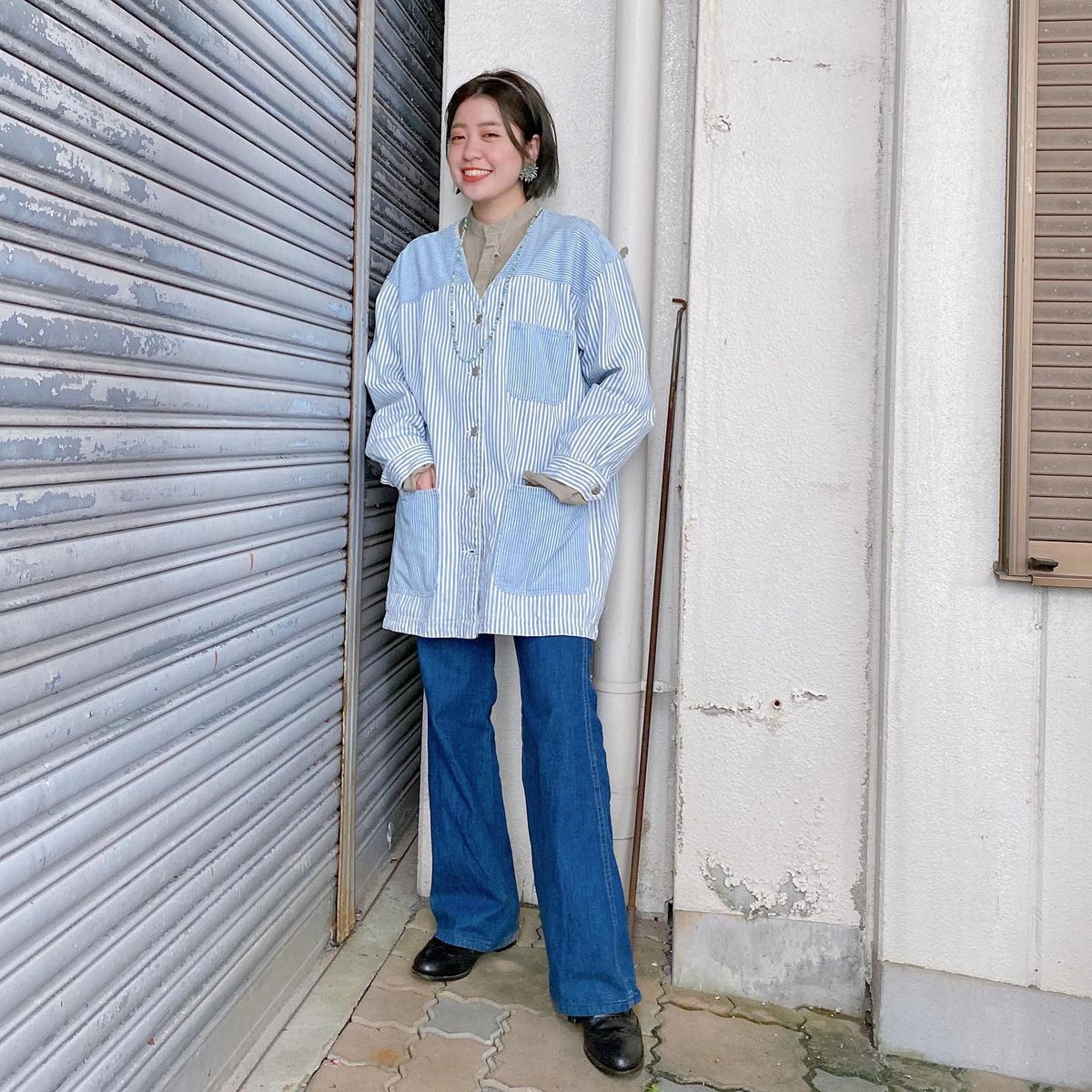 ヒッコリーノーカラーカバーオール | CUSTOM FEVER