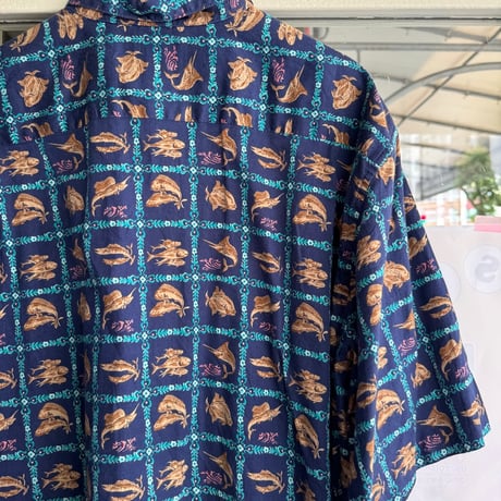 Reyn Spooner 魚総柄シャツ L