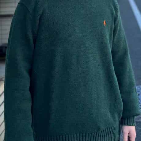 POLO コットンニットセーター XL