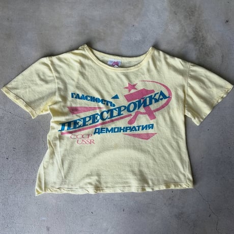 短丈プリントTシャツ