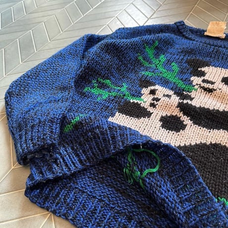 HAND KNIT🧶パンダの親子柄アクリルニット