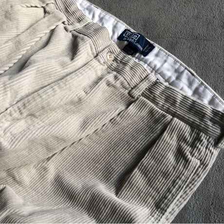 POLO RALPHLAUREN 太畝コーデュロイパンツW36×L30  オフホワイト