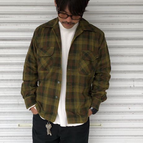 〜70's Austin Sageウール混ビンテージシャツ