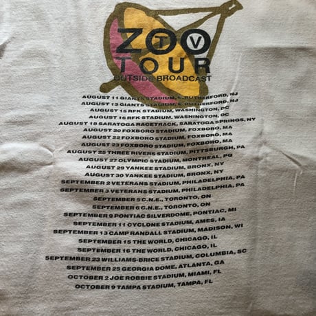 ©︎1992 U2 ZOO TV TOUR Tシャツ