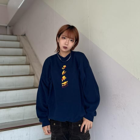 プーさん刺繍トレーナー