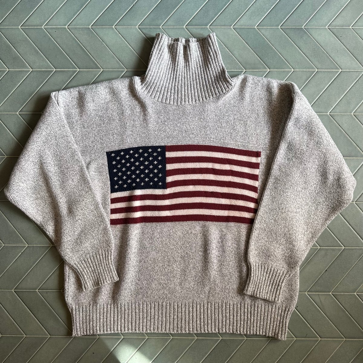 USA製 アメリカ国旗 ハイネックニット | CUSTOM FEVER USA製 アメリカ国旗 ハイネックニット | CUSTOM FEVER