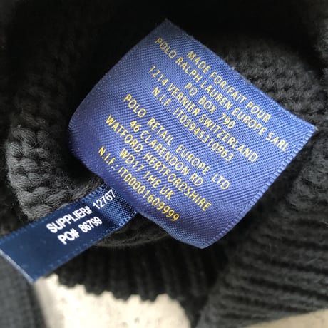 RALPH LAUREN RUGBY コットンニットセーター 黒