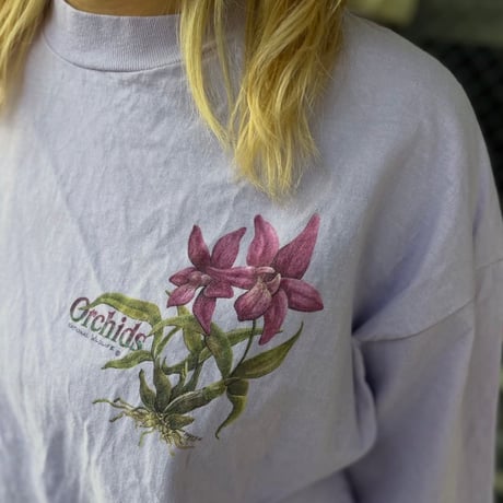USA製 Hanes お花バックプリントTシャツ