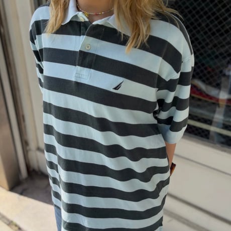 NAUTICA ボーダーポロシャツ