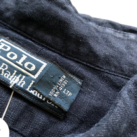 Ralph Laurenリネン長袖シャツ ネイビー XXL