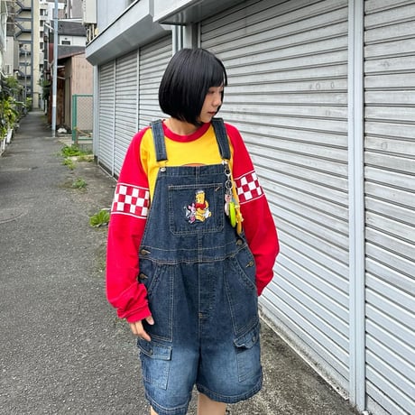 プーさん刺繍サロペット