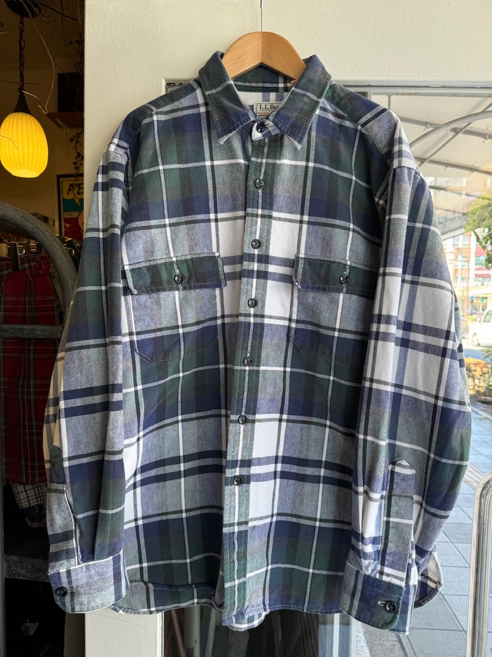 80s/L.L.Bean チェック シャモアクロスシャツ/アメリカ製/XL/レア 80s/L.L.Bean チェック シャモアクロスシャツ/アメリカ製/XL/レア