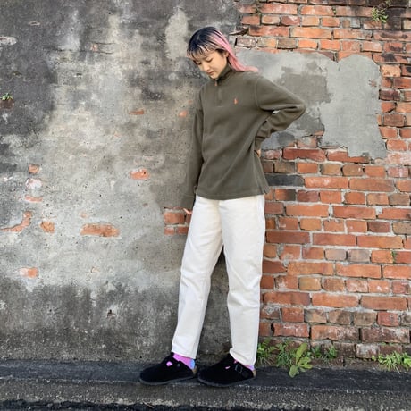 POLOハーフジップコットンニット