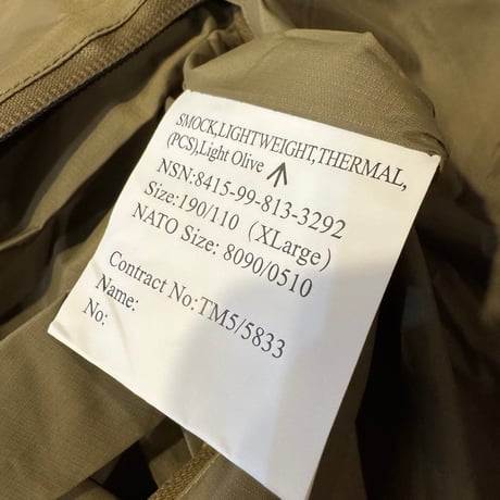 Military イギリス軍 PCS Lightweight Thermal Smock (L,XL)