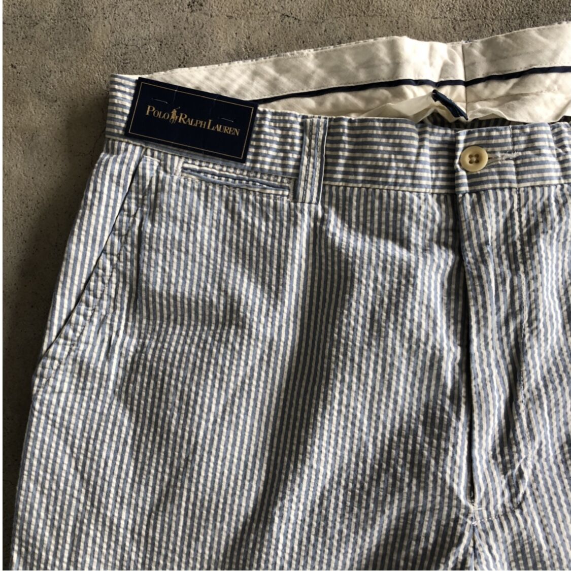 未使用Polo by Ralph Lauren シアサッカーストライプパンツ W36 未使用Polo by Ralph Lauren シアサッカーストライプパンツ W36