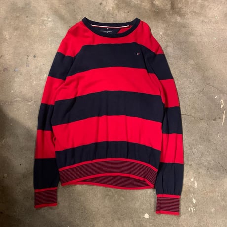 TOMMYボーダーコットンニット