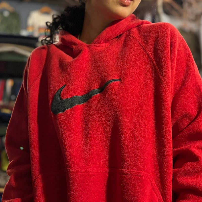 2390UU【人気モデル】ナイキ☆センター刺繍ロゴ フリース切り替え パーカー NIKE 刺繍ロゴフリースパーカー | CUSTOM FEVER