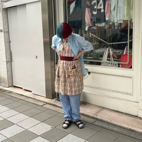 アニマルポケット付きエプロンスカート