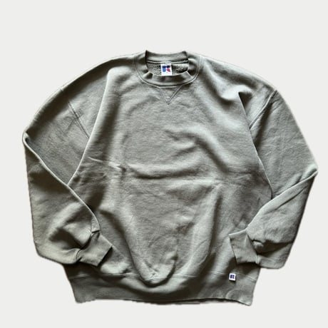90's USA製RUSSELL無地スウェット XLオリーブ