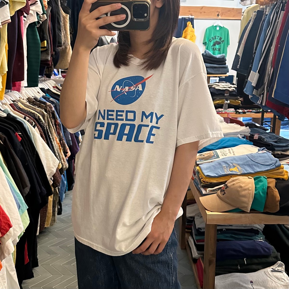 akademiks Tシャツ シャツ L USA NASA 宇宙 ロゴ プリント Unisex Nasa Space x AstronautT-shirt ユニセックス男女兼用ナサNASA