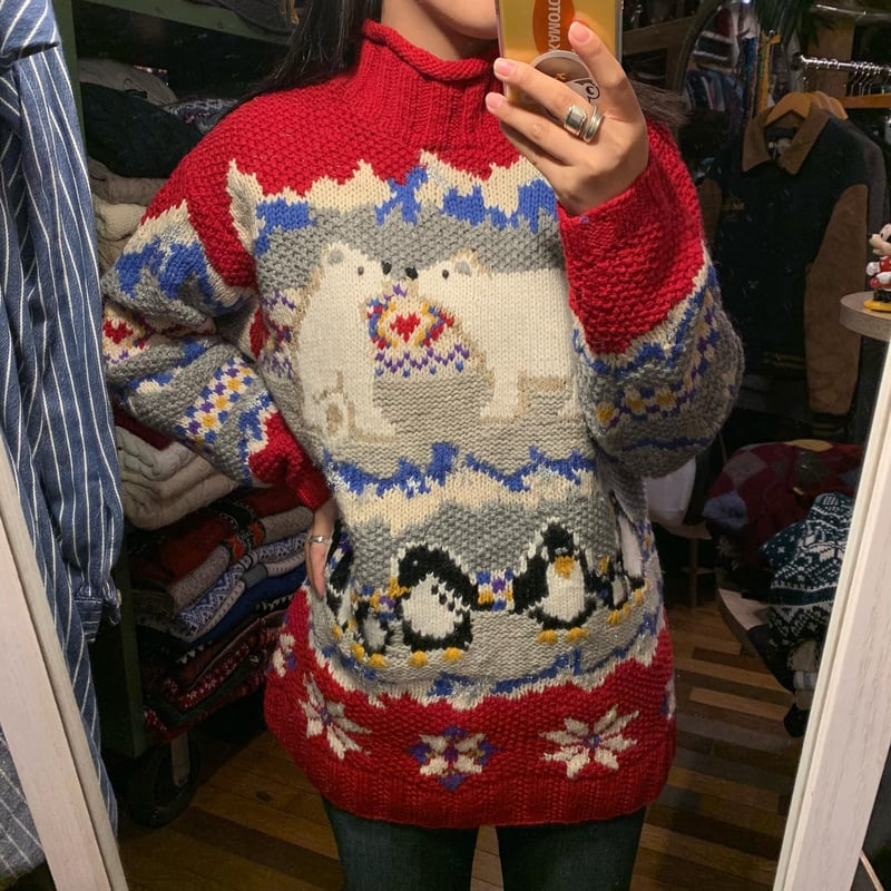 アニマル・ノルディック柄ハイネックニット | CUSTOM FEVER